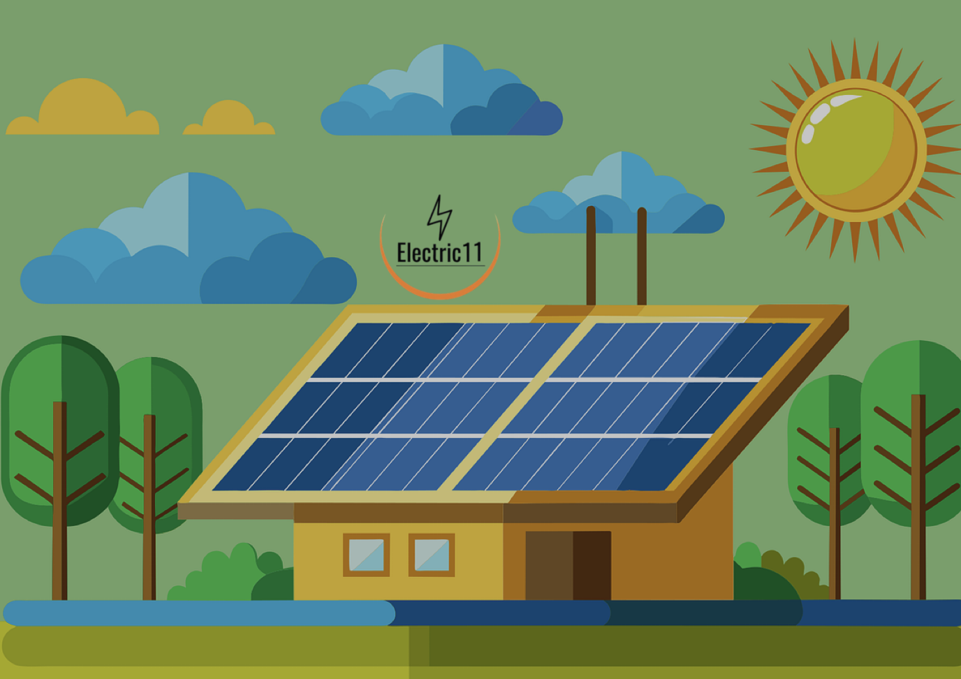 The benefits of solar panel installation showing as solar panel drawing on a house