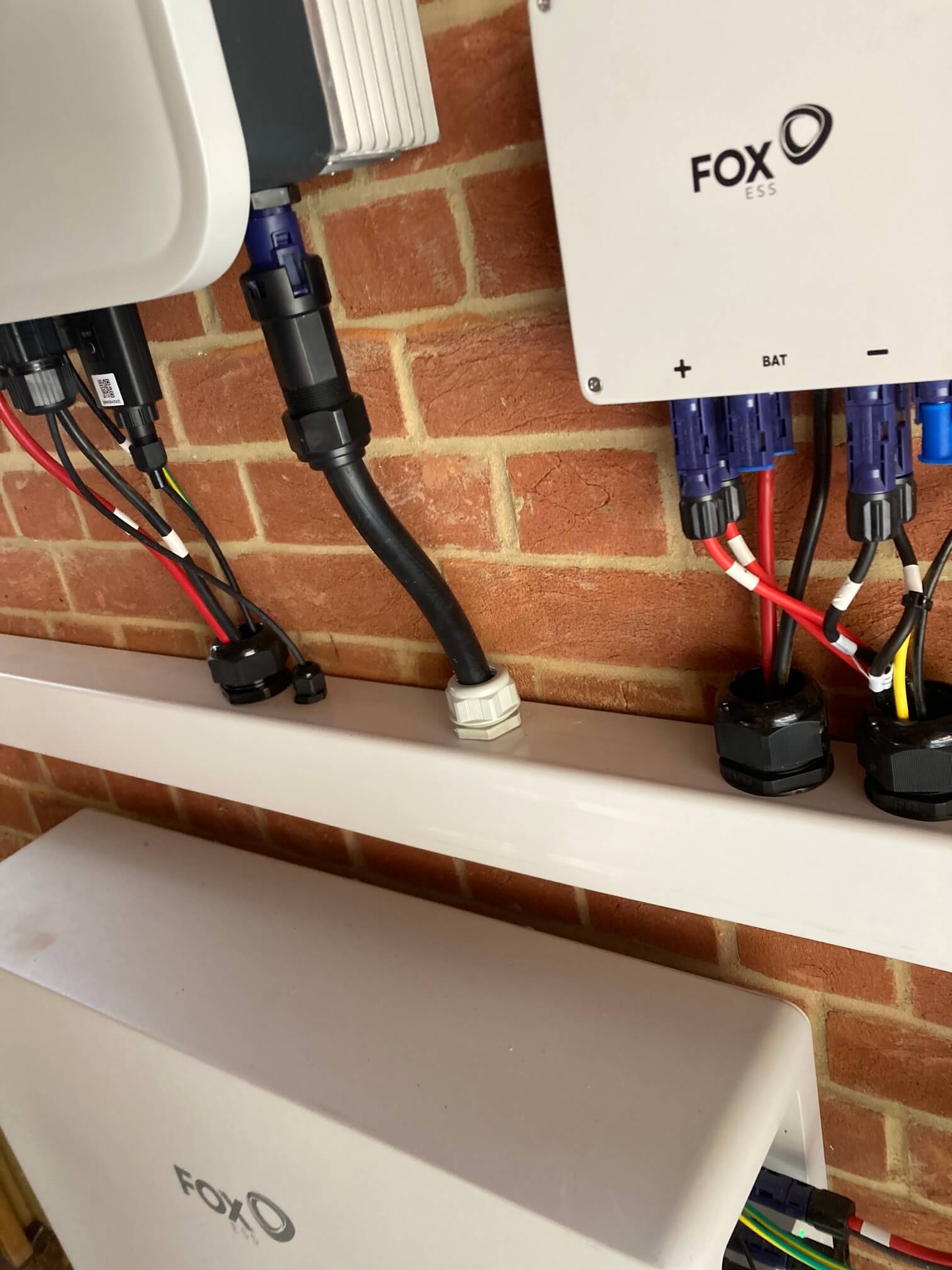 Protected Fox ESS battery cabling and junction box connections in Norwich