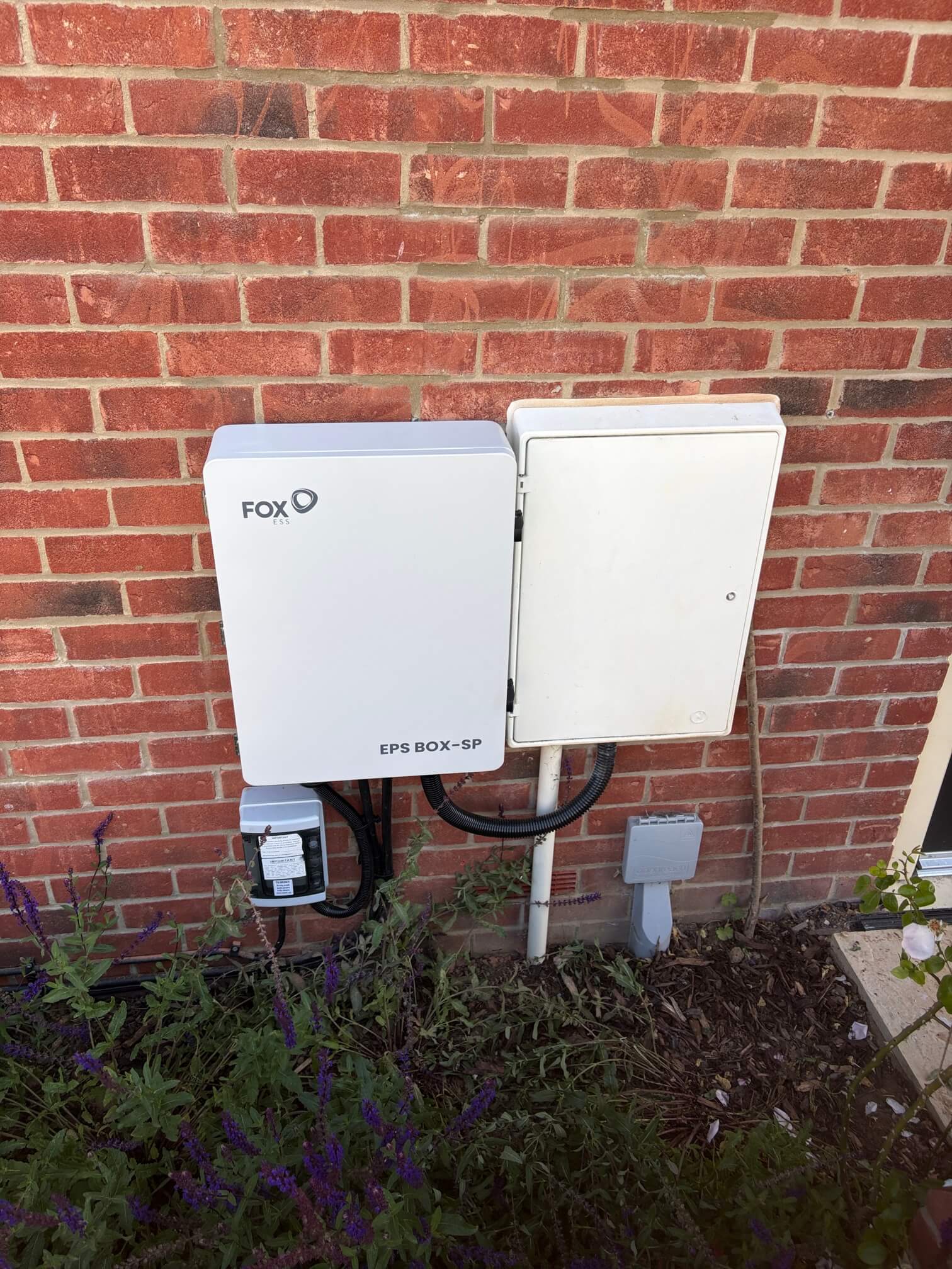 Fox ESS EPS box fitted beside the external electrical cabinet