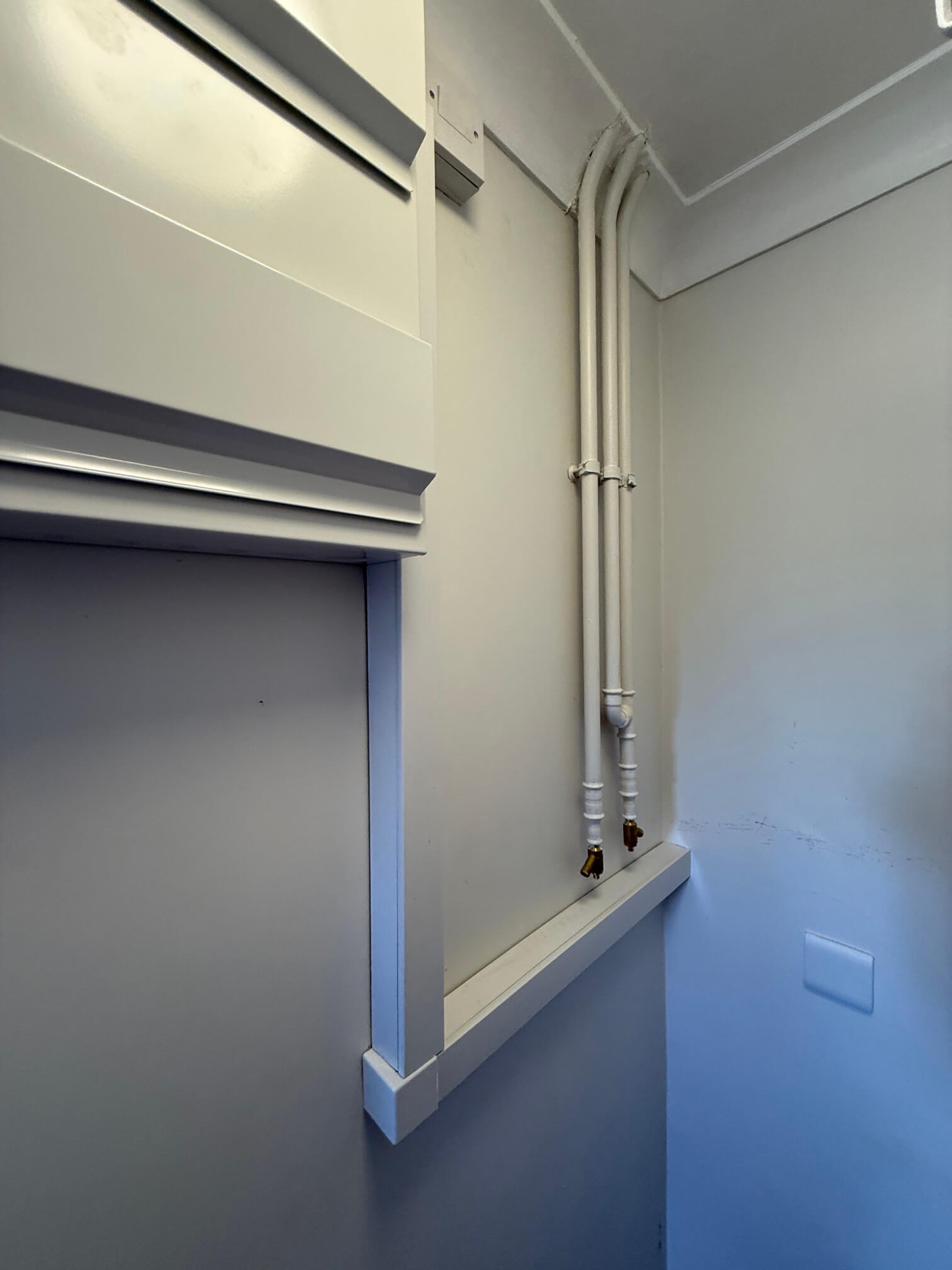 Neatly contained electrical cable routes for the upgraded consumer unit